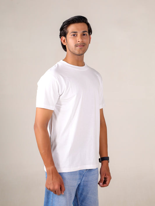 White Round Neck T-shirts