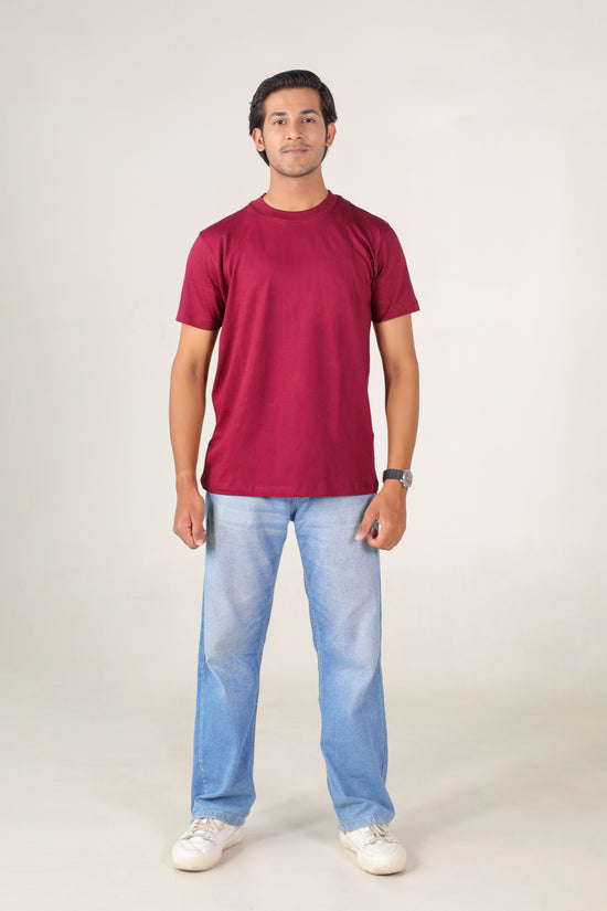 Maroon Round Neck T-shirt