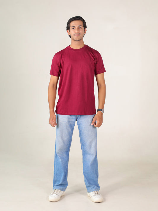 Maroon Round Neck T-shirt