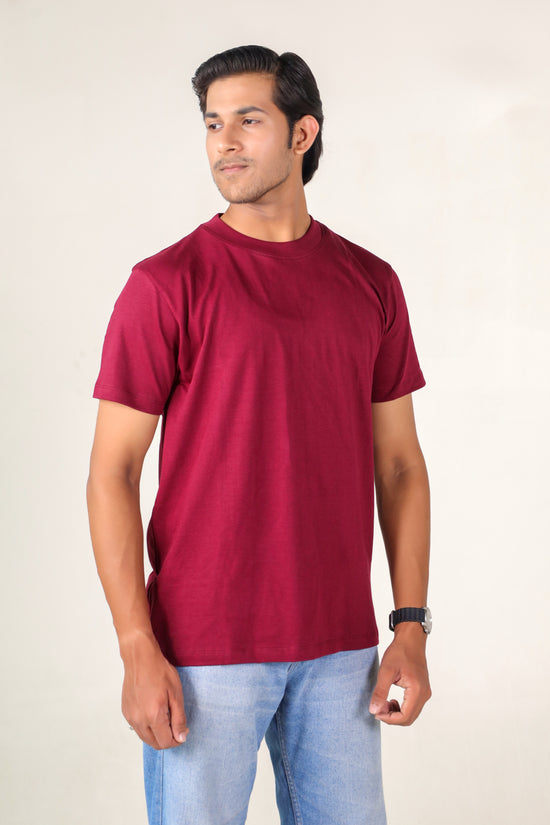 Maroon Round Neck T-shirt