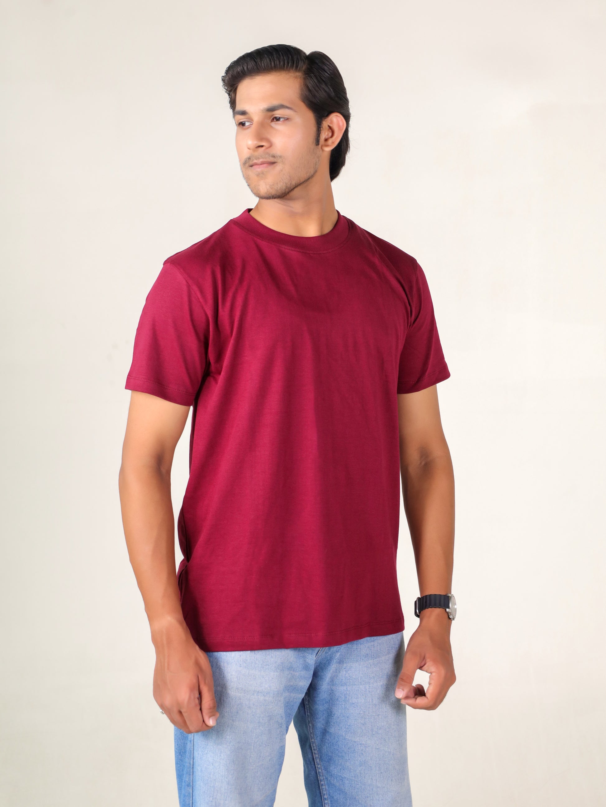 Maroon Round Neck T-shirt