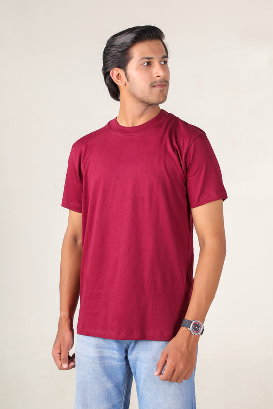 Maroon Round Neck T-shirt