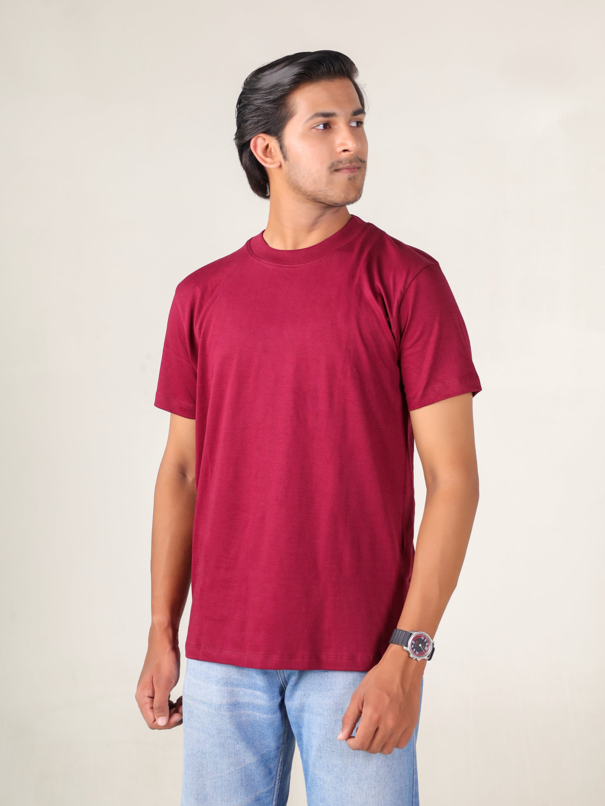 Maroon Round Neck T-shirt