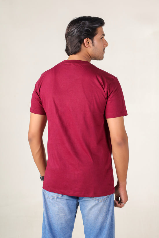 Maroon Round Neck T-shirt