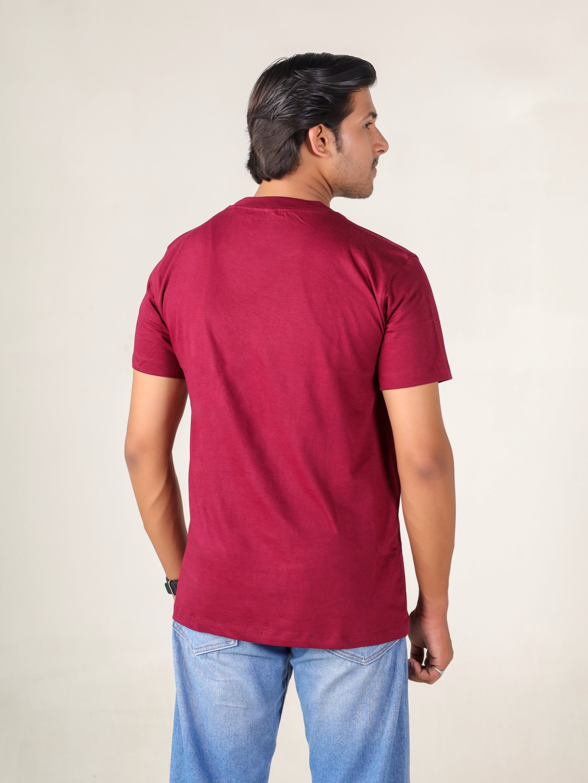 Maroon Round Neck T-shirt