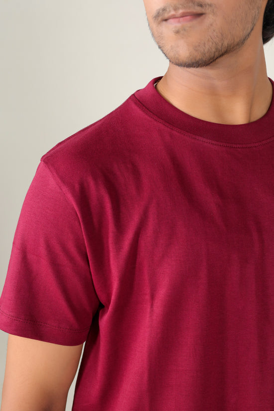 Maroon Round Neck T-shirt