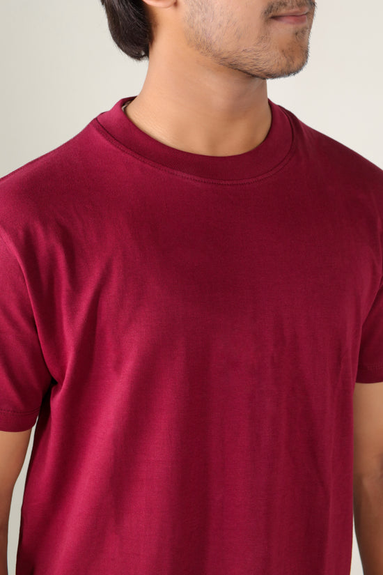 Maroon Round Neck T-shirt