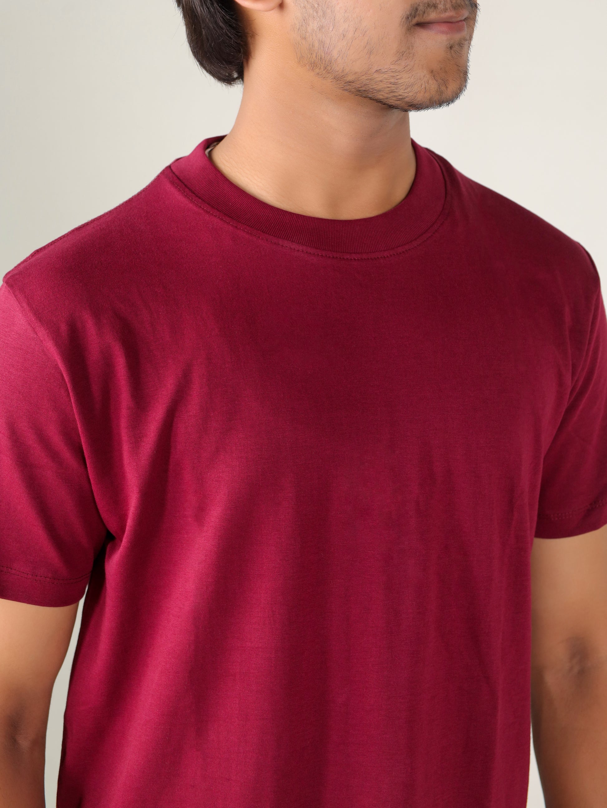 Maroon Round Neck T-shirt