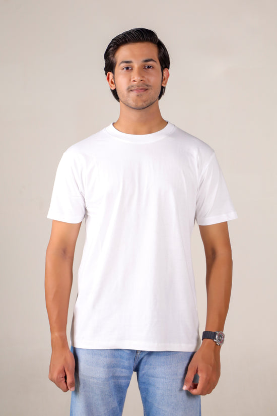 White Round Neck T-shirts