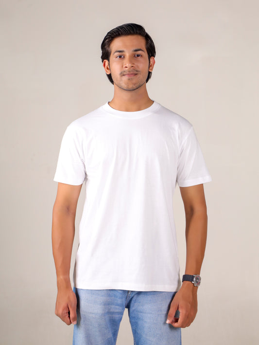 White Round Neck T-shirts