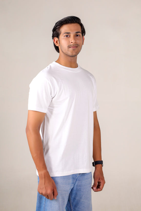 White Round Neck T-shirts
