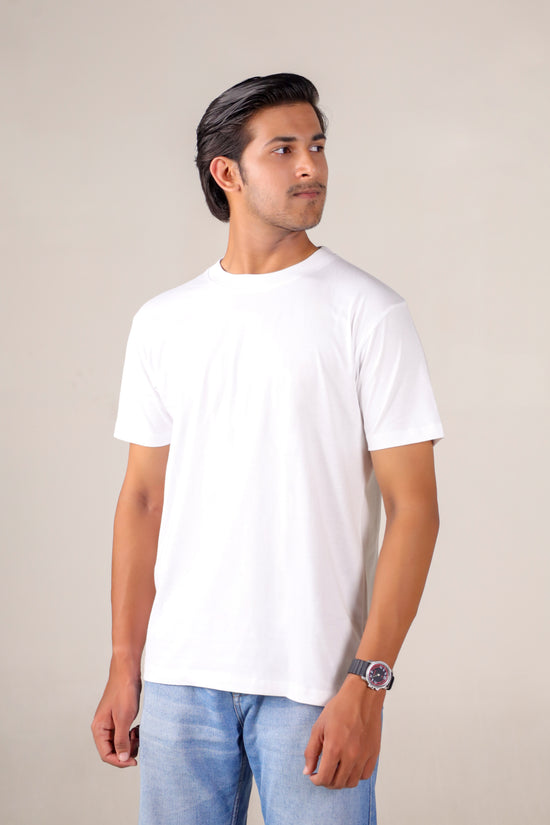 White Round Neck T-shirts