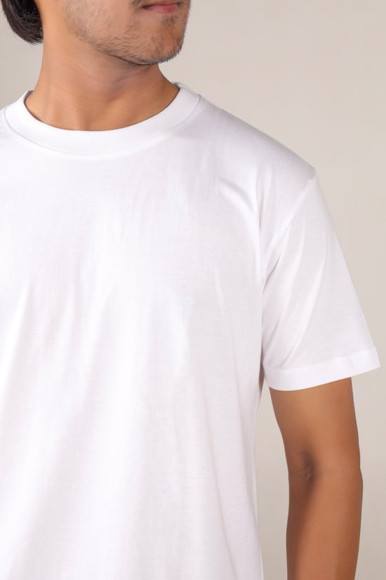 White Round Neck T-shirts