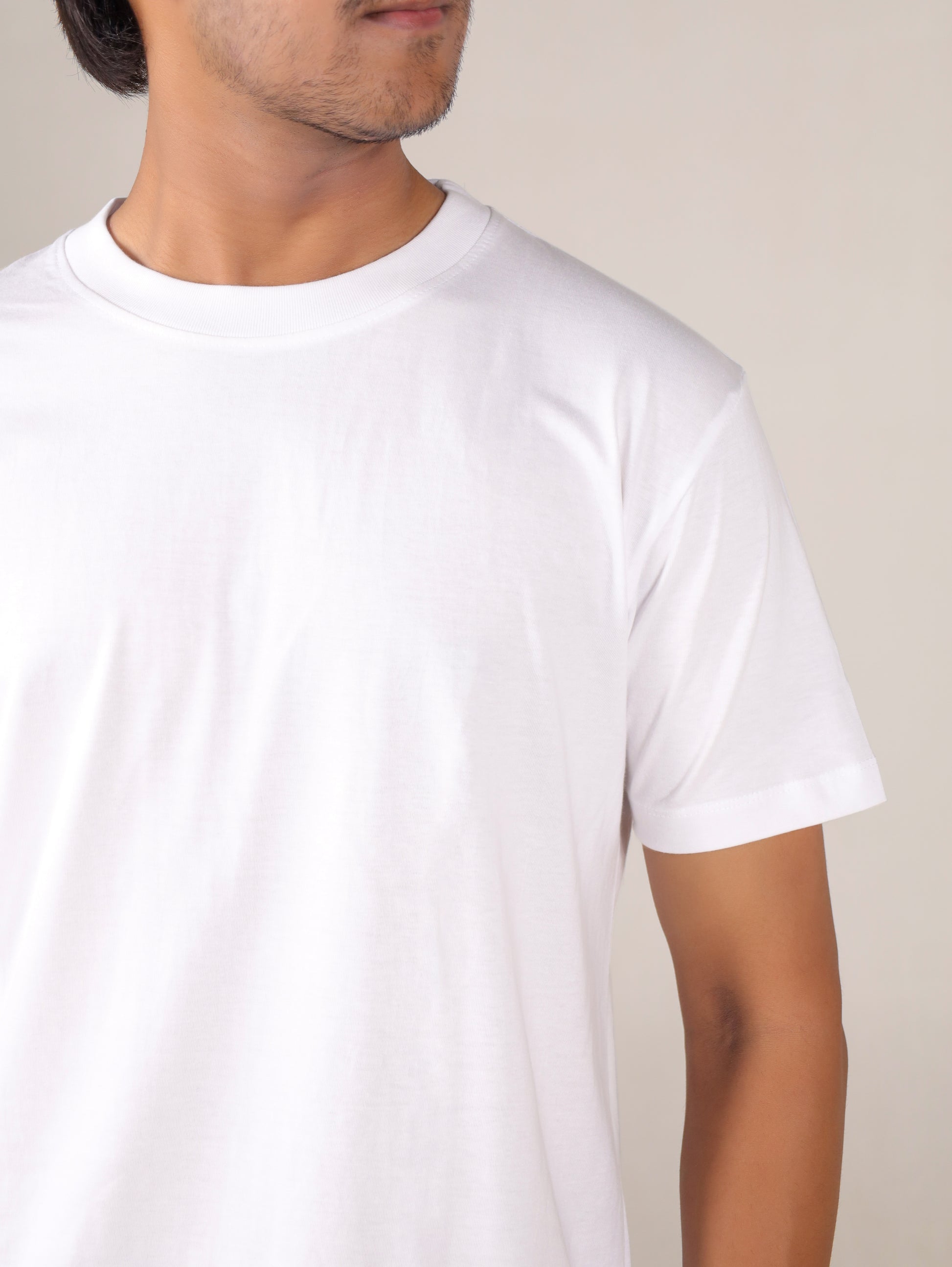White Round Neck T-shirts