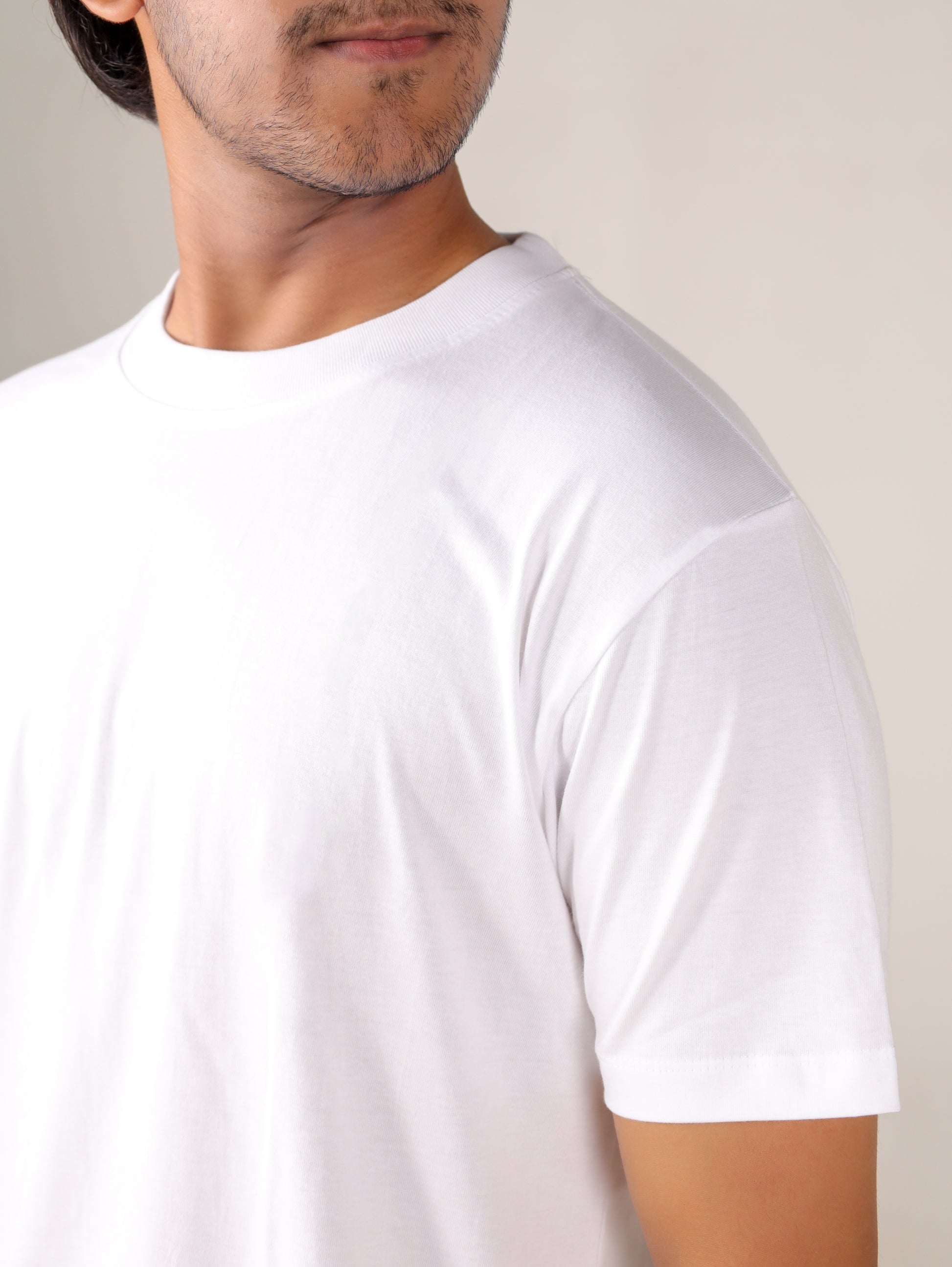 White Round Neck T-shirts