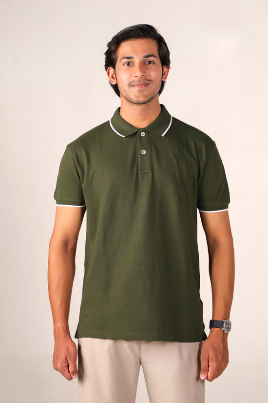 Olive Green - Tipping Polo