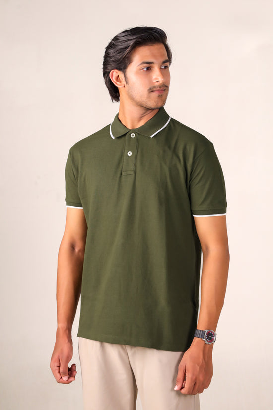 Olive Green - Tipping Polo