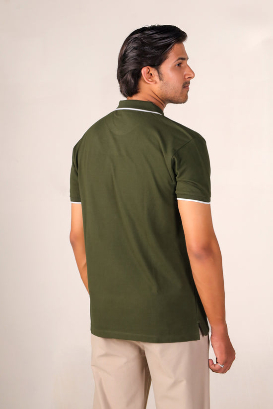 Olive Green - Tipping Polo