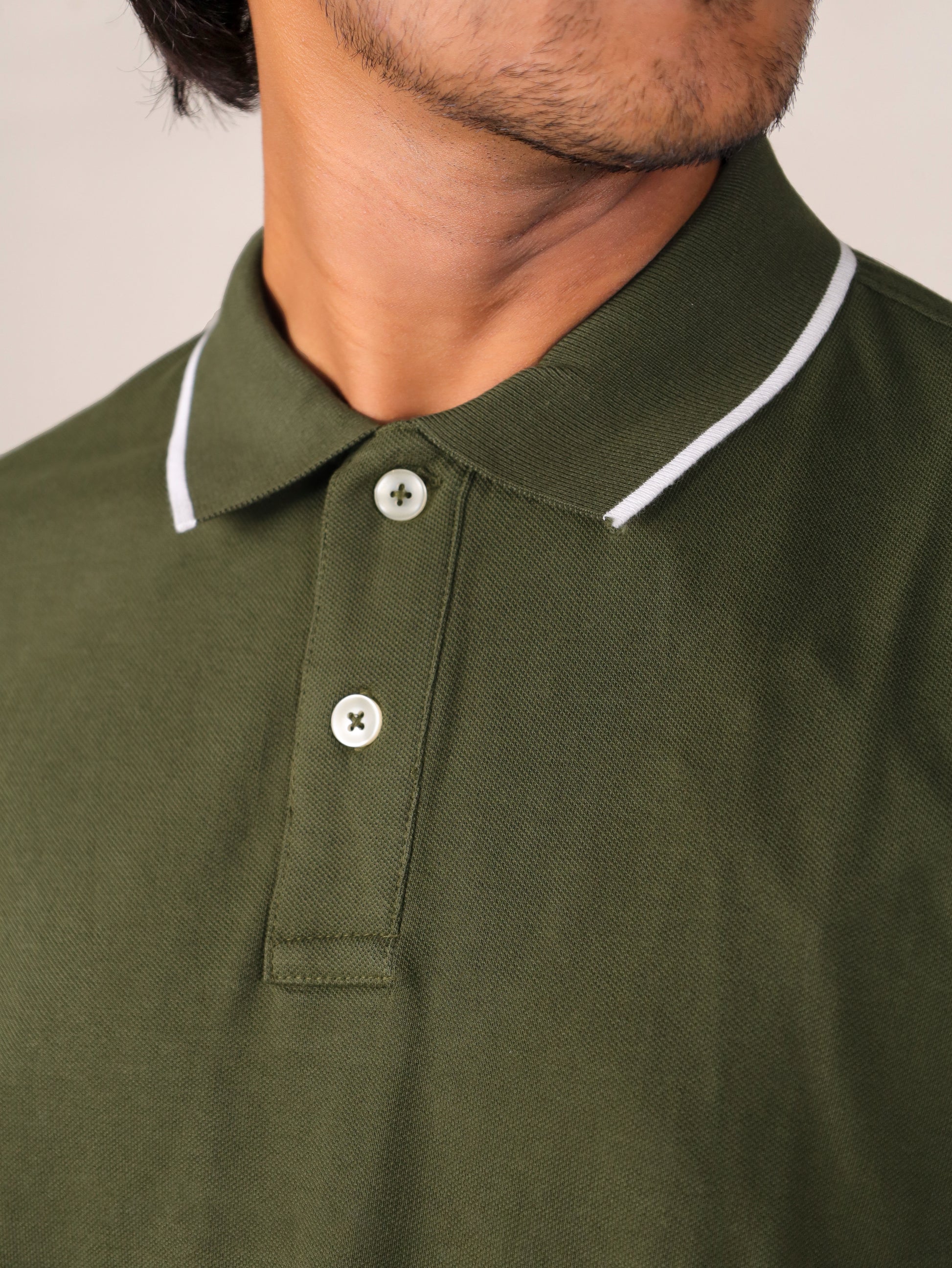 Olive Green - Tipping Polo