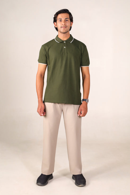 Olive Green - Tipping Polo